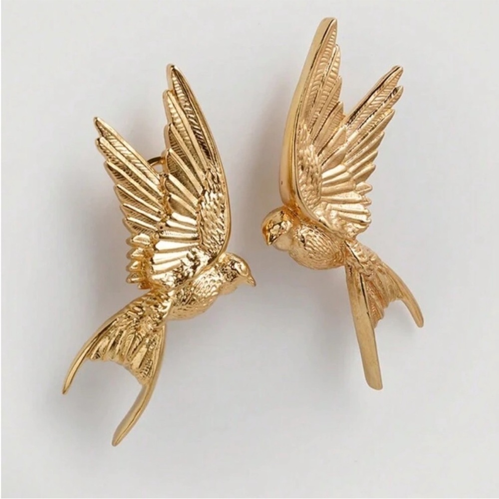 Seraphine Golden Flight Bird Earrings